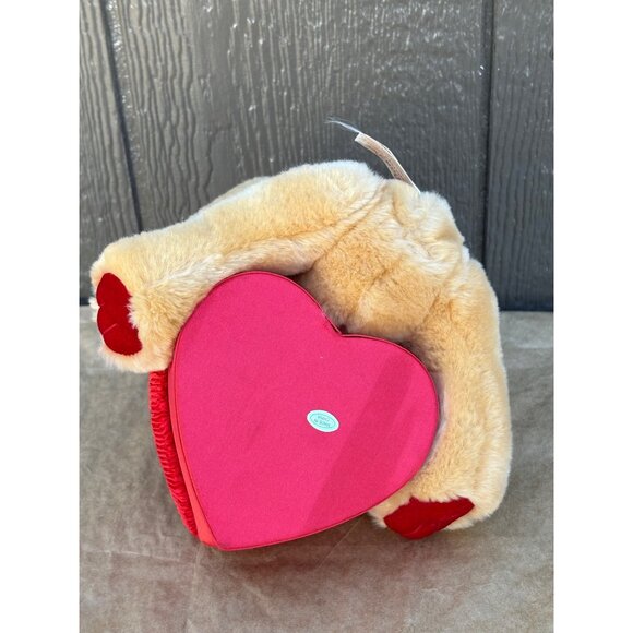 Dan Dee Plush Teddy Bear Red Bow & Heart-Shaped Gift Box Valentine's Day Decor - Picture 7 of 8